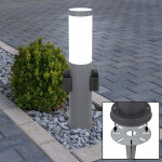 Etc - shop ? lampadaire d'ext�rieur led 11w 1055lm ? ip44 ? acier inoxydable anthracite ? piquet de sol ...