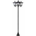 Lampadaire de jardin luminaire extrieur solaire led 3 ttes 120 lm dim. 51, 5l x 47l x 182, 5h cm acier ...