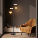 Lampadaire, lampadaire, lampe d'appoint, lampe de salon, réglable en hauteur, bois naturel, abat - jour ... Lampadaire, lampadaire, lampe d'appoint, lampe de salon, réglable en hauteur, bois naturel, abat - jour ...