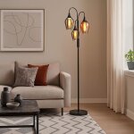 Lampadaire lampadaire lampe d'appoint lampe de salon verre 3 flammes h 165 cm