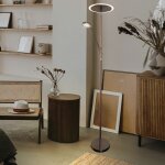 Lampadaire lampadaire lampe de chambre verre satin�, �clairage vers le haut, m�tal nickel mat, 1x led ...