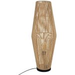 Pegane - lampadaire, lampe � poser coloris naturel et m�tal noir - diam�tre 30 x hauteur 80 cm