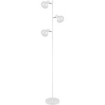 Lampadaire lampe de salon lampadaire d'appoint lampe de chambre  coucher, mtal verre blanc, 3 flammes ...