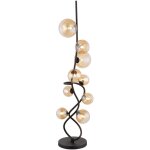 Lampadaire lampadaire lampe de salon boule de verre noir 9 flammes ambre h 122 cm