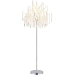 Lampadaire lampadaire lampe de salon verre argent� cristaux interrupteur � pied h165cm