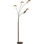 Lampadaire, lampe sur pied, lampadaire salon 200 cm 5 x e14 argent asaf45510 design in