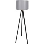Lampadaire large abat - jour gris avec mdf, noir gris, collection tanganyika, 38x38x145, douille e 27 ...