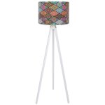 Lampadaire, large abat - jour multi, avec mdf, blanc, collection tanganyika, 38x38x145, prise e 27 max ...