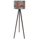 Lampadaire, large abat - jour multi, avec mdf, noir, collection tanganyika, 38x38x145, bases e 27 max ...