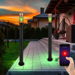 Lampadaire led, borne lumineuse, clairage de chemin, dimmable, lampes de jardin, noir, contrle par ...