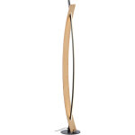 Lampadaire led brilliant visby lampadaire led, 120 cm, 2000 lm, 3000 k, m�tal / bambou, noir / naturel ...