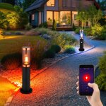Lampadaire led pour chemin, lampadaire d'extrieur avec dtecteur de mouvement, contrle par application ...