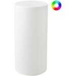 Lampadaire led ext�rieur mati�re synth�tique �tanche ip54 avec t�l�commande blanc piedra