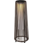 Lampadaire led de jardin style colonial dim. � 21, 5 x 61h cm r�sine tress�e filaire chocolat