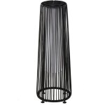 Lampadaire led de jardin style colonial dim. � 21, 5 x 61h cm r�sine tress�e filaire noire