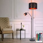 Lampadaire led avec lampe de lecture plafonnier dimmable avec tlcommande, changement de couleur rvb, ...