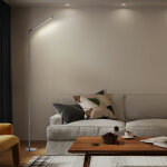 Nino - lampadaire led mobile lampadaire  intensit variable lampe de salon debout, mtal, noir - chrome, ...