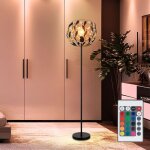 Lampadaire led noir or lampadaire � intensit� variable avec t�l�commande lampe de salon feuilles design ...