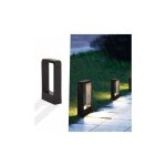 Lampadaire led prise de courant 7w 3000k ip65 tanche noir design blanc chaud patio extrieur jardin ...