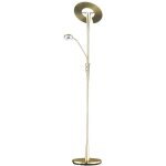 Lampadaire led qubec avec liseuse orientable en laiton, variateur et lumire froide / chaude, hauteur ...