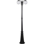 Lampadaire led v - tac avec douille double lanterne 2e27 couleur noir mat h: 228cm ip44