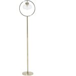 Lampadaire en m�tal dor� avec abat - jour en verre transparent e27 max 60w pour �clairage de chambre ...