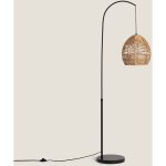 Lampadaire m�tal et papier tress� beyawo naturel