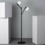 Efectoled - lampadaire m�tal et verre balts noir