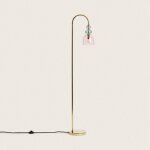 Lampadaire mtal et verre baudelaire rose