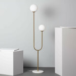 Efectoled - lampadaire métal et verre moonlight brass 2 spots doré Efectoled - lampadaire métal et verre moonlight brass 2 spots doré