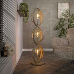 Lampadaire moderne beige mat, 3 anneaux pivotants tribeca