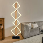 Lampadaire moderne lampe de salon noir lampadaire aspect bois, lampadaire led carrés, métal mat, 1x led ... Lampadaire moderne lampe de salon noir lampadaire aspect bois, lampadaire led carrés, métal mat, 1x led ...