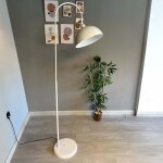 Lampadaire moderne en m�tal blanc avec t�te de lit mobile, culot e27, lampadaire moderne pour salon ou ...