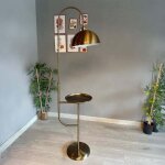Lampadaire moderne en m�tal brun avec plateau et t�te mobile, culot e27, lampadaire moderne pour salon ...