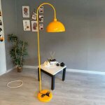Lampadaire moderne en m�tal jaune avec t�te de lit mobile, culot e27, lampadaire moderne pour salon ou ...