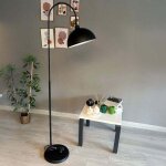 Lampadaire moderne en m�tal noir avec t�te de lit mobile, culot e27, lampadaire moderne pour salon ou ...