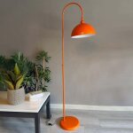 Lampadaire moderne en m�tal orange avec t�te de lit mobile, culot e27, lampadaire moderne pour salon ...