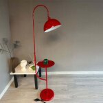 Lampadaire moderne en m�tal rouge avec plateau et t�te mobile, culot e27, lampadaire moderne pour salon ...