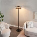 Lampadaire noir verre fum� contemporain 165 cm - riccardo
