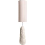 Lampadaire organique en c�ramique avec abat - jour ajustable en tissu beige selb