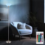 Lampadaire plafonnier nickel mat abat - jour en verre lampadaire opale lampe de salon, mtal, tlcommande ...