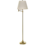 Lampadaire en polyester et m�tal coloris beige / dor� - diam�tre 41 x hauteur 160 cm - pegane -