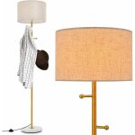 Lampadaire porte - manteau 2 en 1, lampadaire en mtal avec abat - jour en tissu, culot e27, interrupteur ...