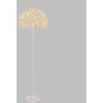 Lampadaire riche blanc h155cm branche micro led demie sph�re �50cm ip44