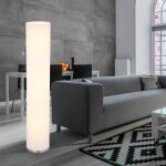 Lampadaire salle  manger lampe colonne moderne 3 flammes lampadaire blanc avec abat - jour en tissu, ...