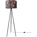 Paco home - lampadaire salon dco bureau trpied abat - jour rond tissu fleurs jungle design 5 (45, ...