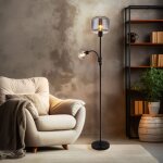 Globo lighting - lampadaire verre fum� lampadaire lampe de salon lampe de lecture flexo, m�tal verre ...