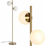 Relax4life - lampadaire salon en mtal avec 2 ampoules 6 w, douille e27, abat - jour, lampe led chambre ...