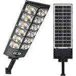 Lampadaire solaire led 80000lm 8500k 800w, �clairage ext�rieur commercial �tanche haute luminosit�, allumage ...