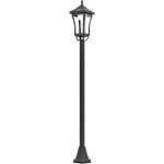 Lampadaire solaire led extrieur sur pied h. 127 cm noir